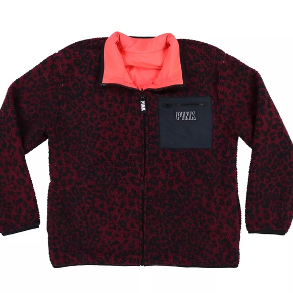 Victoria’s Secret Pink Sherpa Jacket Reversible M - Picture 4 of 6